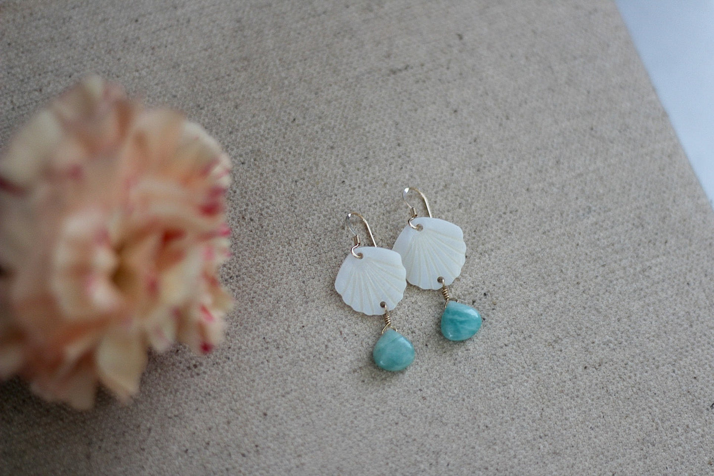 Aventurine and Mother of Pearl Earrings