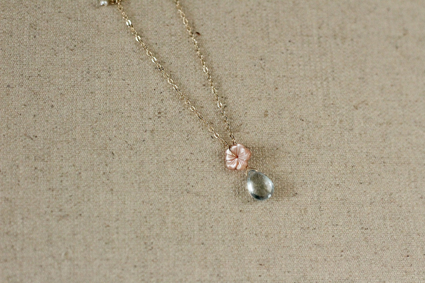 Hibiscus Mother of Pearl Necklace 14k Gold-Fill