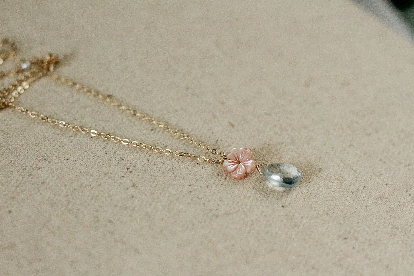 Hibiscus Mother of Pearl Necklace 14k Gold-Fill