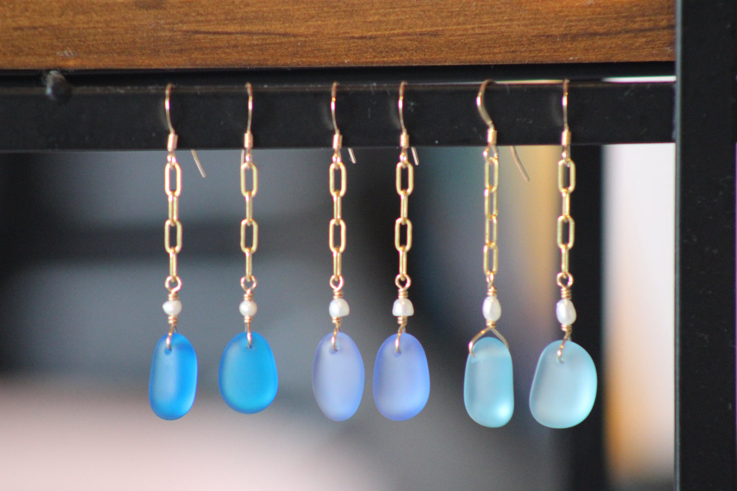 Sea Glass Dangle Earrings