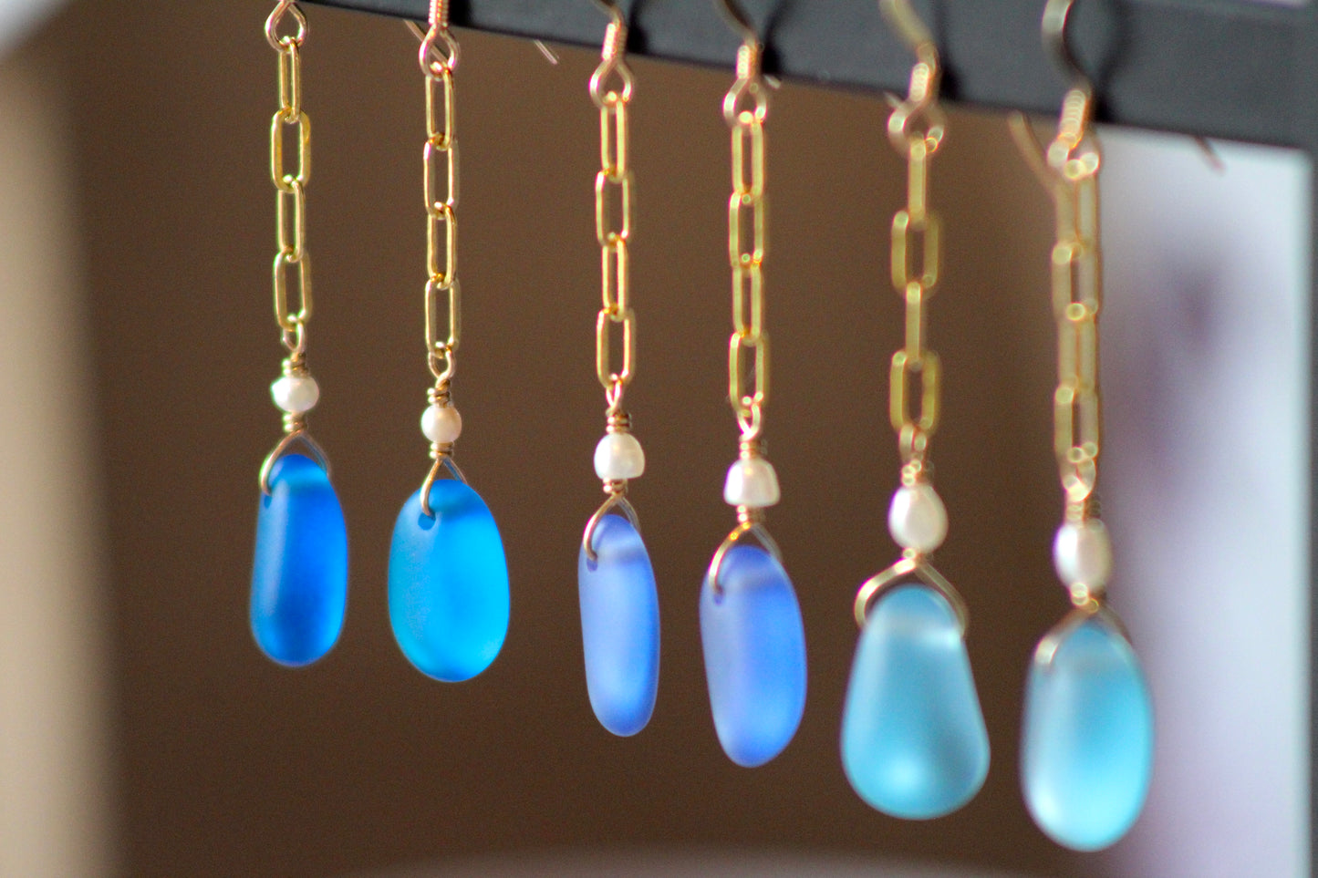 Sea Glass Dangle Earrings