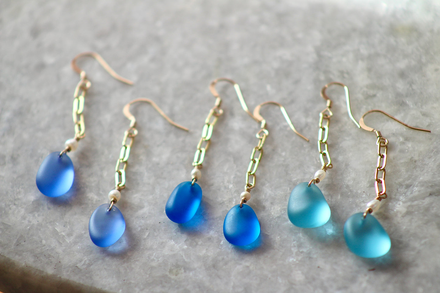 Sea Glass Dangle Earrings