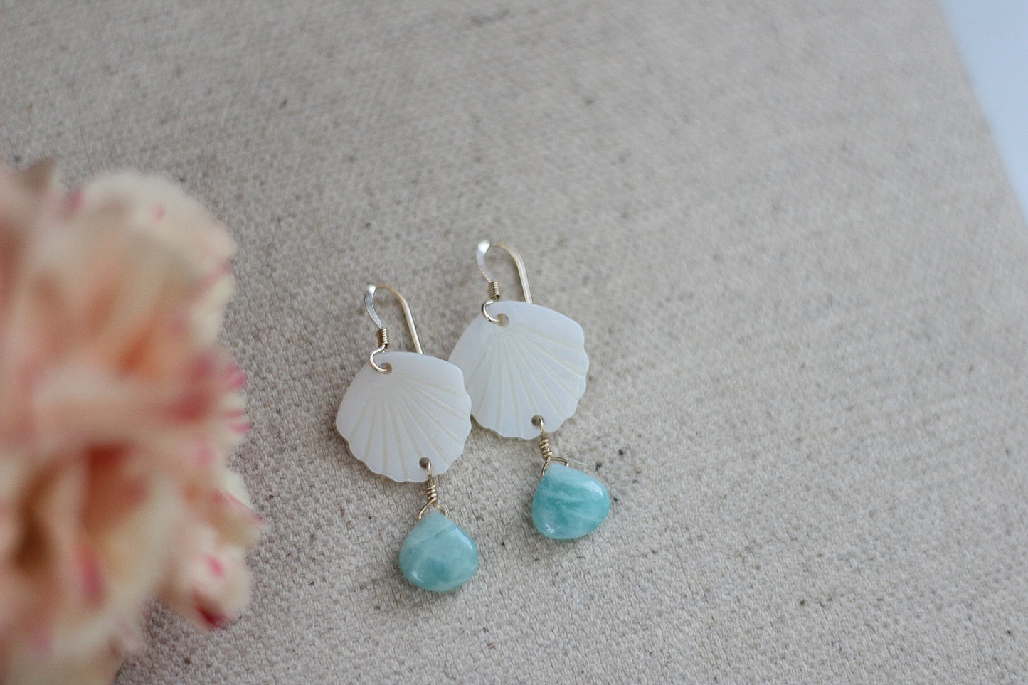 Aventurine and Mother of Pearl Earrings