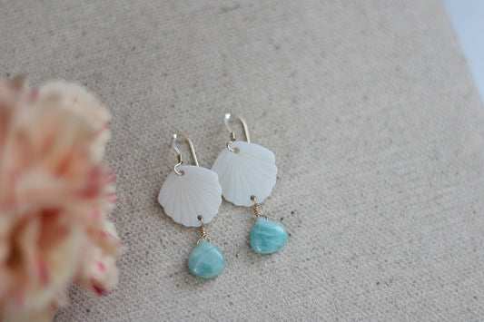 Aventurine and Mother of Pearl Earrings